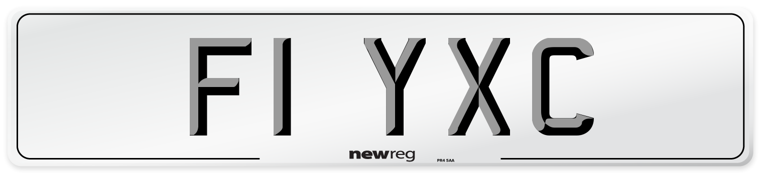 F1 YXC Number Plate from New Reg